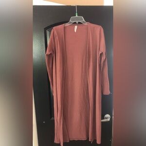 Pink long cardigan. Size Large